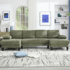 [VIDEO provided][New]U-Shaped Couch with Oversized Seat,4-Seat Sofa  with Double Chaise,Comfortable and spacious indoor furniture for Living Room,Apartment