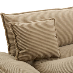 Corduroy Sofa Sleeper Couch Loveseat Sofa with Pillows Comfy Upholstered Deep Seat Sofa for Bedroom,Living Room,Apartment,Office,Dorm-Khaki Corduroy