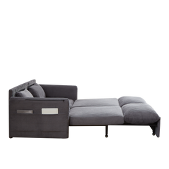 MH'' 64.5 Inch Sleeper Sofa Bed  3-in-1 Adjustable Sleeper with Pullout Bed   2 Pillows and Side Pockets  Soft Corduroy Convertible Sleeper Sofa Bed for Living Room Bedroom Apartment Office