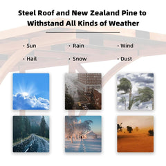 [12x18FT] Premium Heavy Duty Pine Wood Arc-Shaped Carport With Metal Roof (SAK94716)
