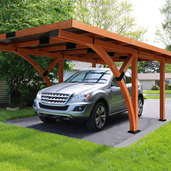 [12x18FT] Premium Heavy Duty Pine Wood Arc-Shaped Carport With Metal Roof (SAK94716)