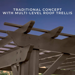 [10x12FT] Heavy Duty Backyard Galvanized Steel Powder Coated Pergola (91358672)