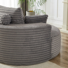 55''L Corduroy Sponge single sofa,No Assembly Required,Fluffy Modern Sleeper Chair for Living room, Bedroom, Lounge and Projection Room(Not a swivel chair.)