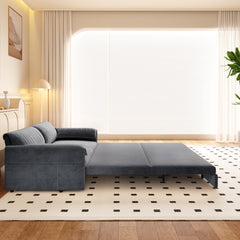 66' Queen Pull Out Sofa Bed, 3-in-1 Convertible Sleeper Sofa with Side Storage,Multi-Functional Velvet Loveseat Bed for Living Room,Bedroom,Apartment,Office(Old Sku:W1885P214785;New Sku:W1885S00223)