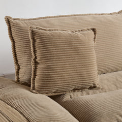 Corduroy Sofa Sleeper Couch Loveseat Sofa with Pillows Comfy Upholstered Deep Seat Sofa for Bedroom,Living Room,Apartment,Office,Dorm-Khaki Corduroy