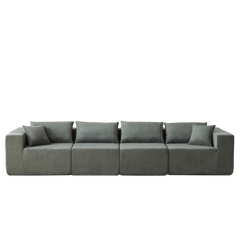 104-Inch Corduroy  Modular L Shaped Sectional Sofa,Luxury Floor Couch Set,Upholstered Indoor Furniture,Foam-Filled Compressed Sofa for Living Room,Bedroom,4 PC Free Combination
