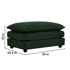 Modular Sectional Sofa for Living Room,U Shaped Couch 5 Seater Convertible Sectional Couch with 1 Ottoman ,Green Chenille