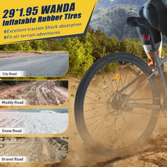 29 Inch Wheels Single Speed Mountain Bike, for Men Women Boys and Girls, Front Suspension, Steel Frame