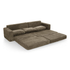 Right sofa seat,L shape Modular Sectional Sofa, Compressed Sectional Sofa Modern Minimalist Style Corduroy Couch,Unfold into a bed, Bedroom, Comfy Compressed Sofa Couch Space-Efficient Design-Brown