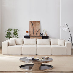 104-Inch Corduroy Modular L Shaped Sectional Sofa,Luxury Floor Couch Set,Upholstered Indoor Furniture,Foam-Filled Compressed Sofa for Living Room,Bedroom,4 PC Free Combination