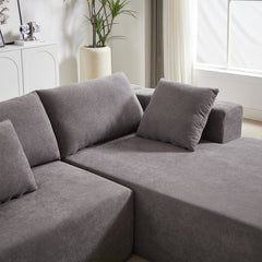 Modern Chenille Upholstered Sectional Sofa Couch Set,Modular 108' L Shaped Sectional Living Room Sofa Set With 6 Pillows,Free Combination Sofa Couch for Living Room,Bedroom(Right Chaise)W834P240002