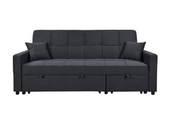 83' Oversized Upholstered Sofa Bed W/Pull Out Couch Bed & Adjustable Backrest,3 Seaters Sofa & Couch Convertible Sleep Sofabed for Home Apartment Living Room,Light Gray,Dark Blue