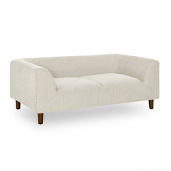 Modern Rectangular Pet Sofa with Backrest and Armrests, Soft Cushion for Small and Medium Dogs, Beige Linen