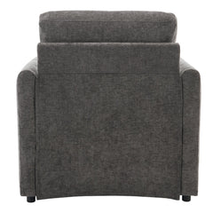 Cozy Upholstered Armchair with Double Cushion in Grey Chenille, 31.9 Inches