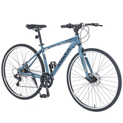 Shimano 7 Speed Hybrid Bike Aluminum Alloy Frame Double Disc Brakes 700C Road Bike For men women's City Bicycle