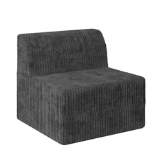 Modern Minimalist L Shape Modular Sectional Sofa, Sleeper Corduroy Couch, Comfy Space-Efficient Design, Grey