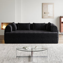 78.7-Inch Convertible Sleeper Sofa Bed with Cylindrical Pillow, Chenille Folding Mattress Couch with ,Folding Sofa Bed with Side Pocket, Floor Sofa Lounge Couch for Living Room Bedroom Lounge Studio