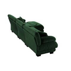 Luxury Modular Sectional Sofa Couch,Oversized L Shaped Cloud Couch for Living Room,Deep Seat Sofa Couch with Convertible Ottoman,Chenille Green