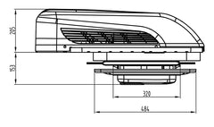 Full Battery 24V Roof Mounted Air Conditioner runs off solar or battery for tractor trailer & RV's