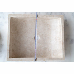 Cappuccino Beige Marble Rectangular Sink  (W)18" (L)21.5" (H)5"