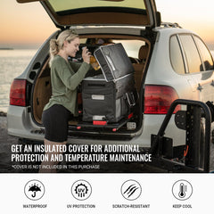 12V 30 Quart (28L) Portable Fridge & 30 Quart Insulated Protective Cover A3001-02803+A3001-01811