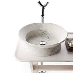 Special Design Drop-in Marble Vessel Sink Bowl Polished (D1)20" (D2)16" (H)6"