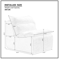 Single Chair Sofa Lounge Chair With Backrest Fully Compressed Sofa Suitable For Living Room, Bedroom, Polyester,ORANGE, WHITE