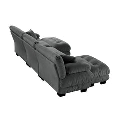 Luxury Modular Sectional Sofa Couch - Oversized U Shaped Cloud Couch for Living Room,Deep Seat Sofa Couch with 2 Ottomans ,Chenille Gray