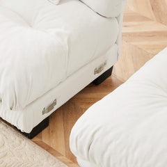 Luxury Modular Sectional Sofa Couch,Oversized L Shaped Cloud Couch for Living Room,Deep Seat Sofa Couch with Convertible Ottoman,Chenille White