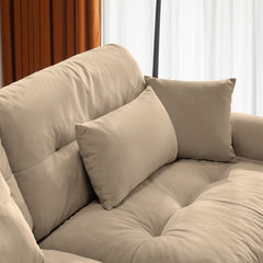 Super Comfort Oversized Modular Velvet Sectional Sofa with Movable Ottoman, Camel, Convertible L Shaped Couch for Living Room