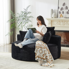55''L Corduroy Sponge single sofa,No Assembly Required,Fluffy Modern Sleeper Chair for Living room, Bedroom, Lounge and Projection Room(Not a swivel chair.)