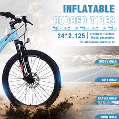 Mountain Bike for Girls and Boys Mountain 24 inch shimano 6-Speed bike