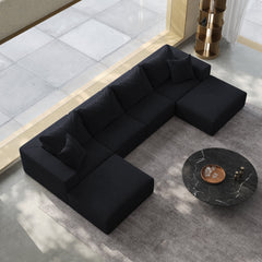 Oversized sponge cloud sofa,Modern Upholstered Sectional Sofa Couch Set,Modular 162' L Shaped Sectional Living Room Sofa Set With 6 Pillows,Free Combination Sofa Couch for Living Room,Bedroom