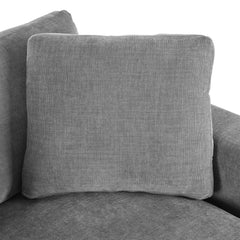 Oversized Chaise Lounge Chair with Solid Wood Legs and Soft Upholstery, Gray