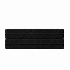 Modern Floor Sofa with 2 Pillows,Convertible Teddy Fabric Foam Filled Sleeper Sofa Bed,15 ' Full Size Folding Mattress for Living Room,Guest Bed,Playroom,No Assembly Required,Black