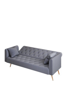 71-inch convertible love seat sofa, American vintage grey velvet material, suitable for small living room, bedroom, office