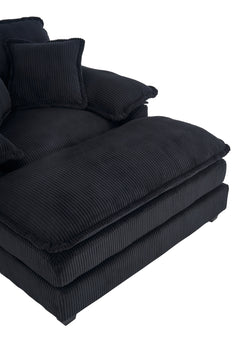 56.3 Inch Corduroy single sofa With  2 toss pillows and a ottoman ,Comfy Sofa- Deep Seat Couch for Living Room