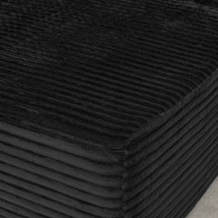 Two-seater lazy sofa lounge chair,Compressed sofa no assembly required, made of velvet fabric, fluffy modern  lounge chair, used for indoor living rooms and bedrooms-Black