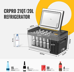 BougeRV CRPRO20 21QT 12V Portable Refrigerator Kit E0404-02001+ISE248+E0403-02001
