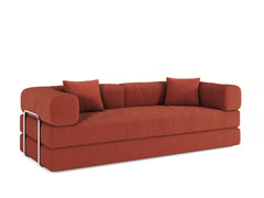 78.8inch  Modular Sectional Sofa, Convertible Pudding Block Sofa, Floor Standing Sofa Bed Arm Comfort Sofa Bed, Compression Sofa for Living Room and Bedroom -  (Orange)