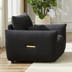 MH36.8'' Teddy Fabric Sofa, Modern Lounge Chair for Apartment, Office, Living Room and Bedroom black W1193S00087