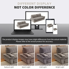 73.2' Queen Pull Out Sofa Bed,3-in-1 Convertible Sleeper Sofa,Multi-Functional Velvet Loveseat Bed,Grey(Old Sku:W1885S00051;New Sku:W1885S00229)