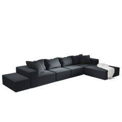 Modern Upholstered Sectional Sofa Couch Set,Modular 132' L Shaped Sectional Living Room Sofa Set With 6 Pillows,Free Combination Sofa Couch for Living Room,Bedroom