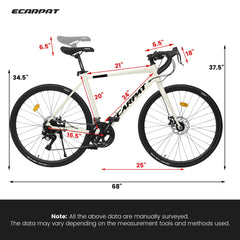 A28320R 700Cx28 Road Bike, Lightweight Aluminum Frame, Disc Brakes, 16-Speed, Fast Acceleration, Suitable for Men and Women, Ideal for High-Intensity Riding