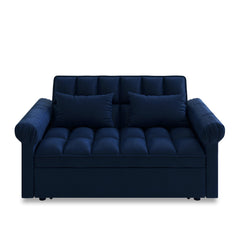 Loveseats Sofa Bed with Pull-out Bed,Adjsutable Back-Blue