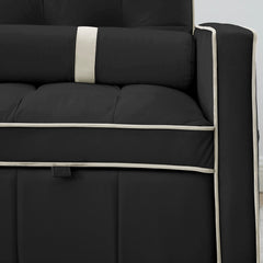 Modern 55.5' Pull Out Sleep Sofa Bed 2 Seater Loveseats Sofa Couch with side pockets, Adjsutable Backrest and Lumbar Pillows for Apartment Office Living Room