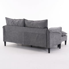 Convertible Combination Sofa, Sofa U-Shaped, Sofa with Footstools with Storage, Gray Sofa for Living Room, Living Room/Bedroom/Office/Small Space 2-Seater Combination Sofa - (Gray)