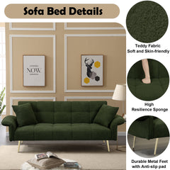 70.1 'futon sofa bed, convertible double sofa bed with folding armrests for living rooms and small Spaces