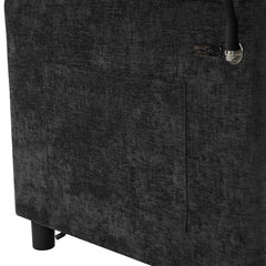 Contemporary 56.9' Loveseat Sofa Bed Sleeper with Reversible Backrest, Side Pockets, USB Ports, Phone Holder, Black Chenille