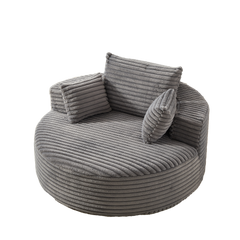55''L Corduroy Sponge single sofa,No Assembly Required,Fluffy Modern Sleeper Chair for Living room, Bedroom, Lounge and Projection Room(Not a swivel chair.)